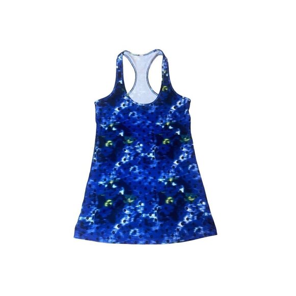 Lululemon Cool Racerback Windy Blooms Sapphire Blue Multi Tank Size 2 - Picture 2 of 5